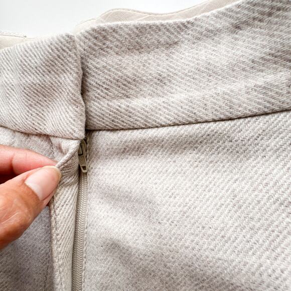 COS Wool Cashmere Wide Leg Cropped Pleated Pants Beige Trousers - Picture 8 of 16